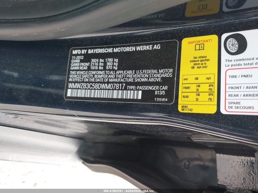 2013 MINI COUNTRYMAN COOPER - WMWZB3C58DWM07817