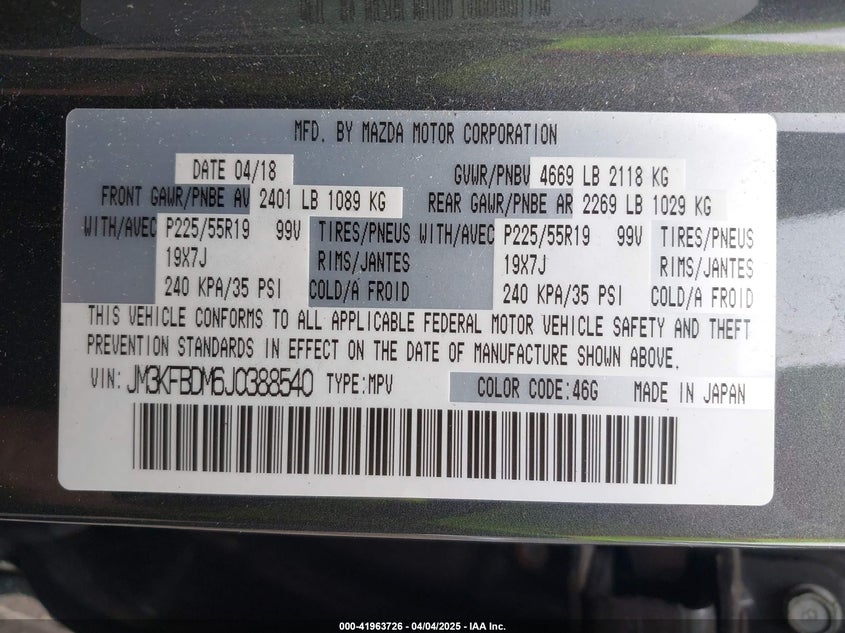 2018 MAZDA CX-5 GRAND TOURING - JM3KFBDM6J0388540