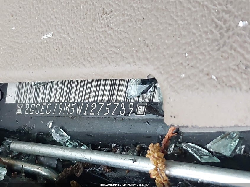 1998 Chevrolet C1500 Fleetside VIN: 2GCEC19M5W1275739 Lot: 41964911