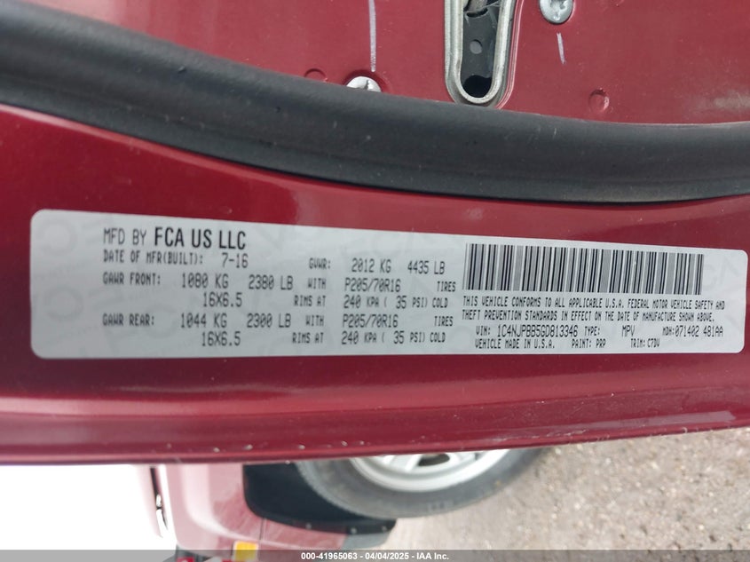 2016 JEEP PATRIOT SPORT - 1C4NJPBB5GD813346