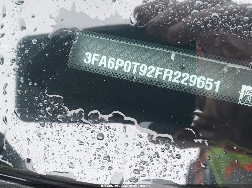 2015 Ford Fusion Se VIN: 3FA6P0T92FR229651 Lot: 41975215