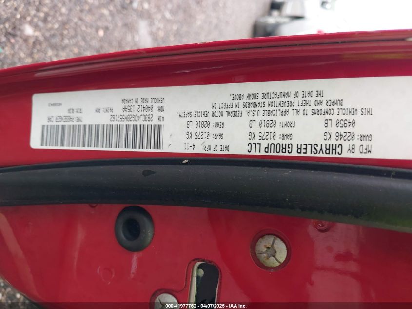 2011 Dodge Challenger VIN: 2B3CJ4DG2BH557162 Lot: 41977762