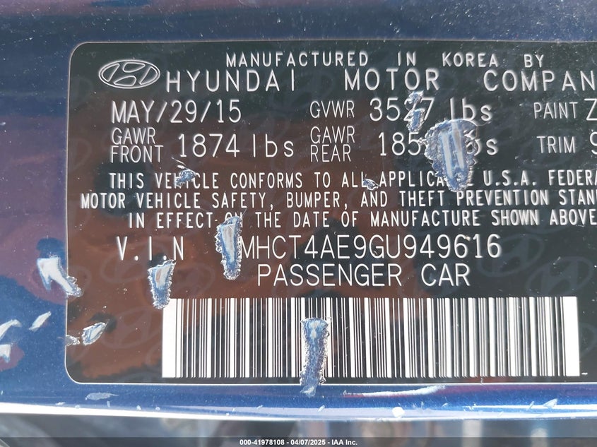 2016 HYUNDAI ACCENT SE - KMHCT4AE9GU949616