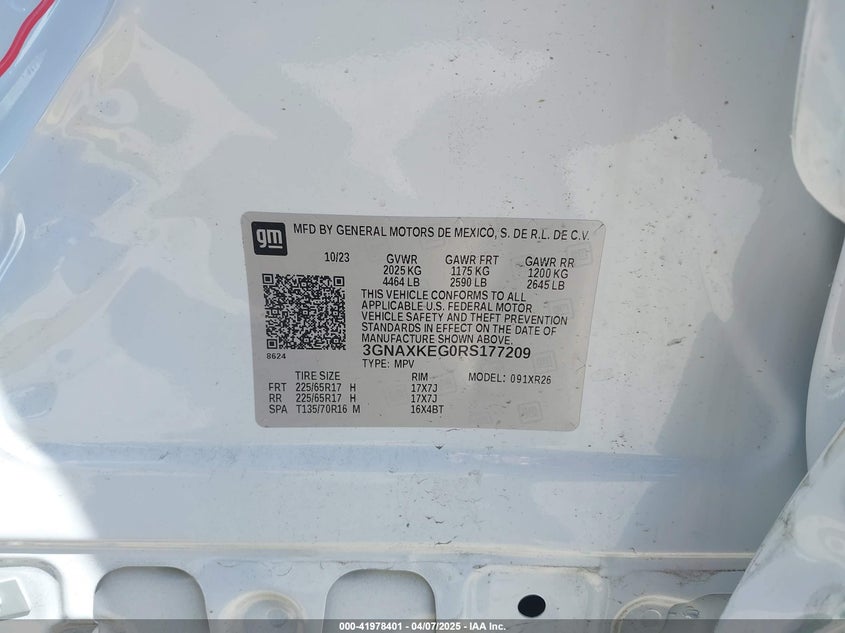 2024 CHEVROLET EQUINOX FWD LT - 3GNAXKEG0RS177209