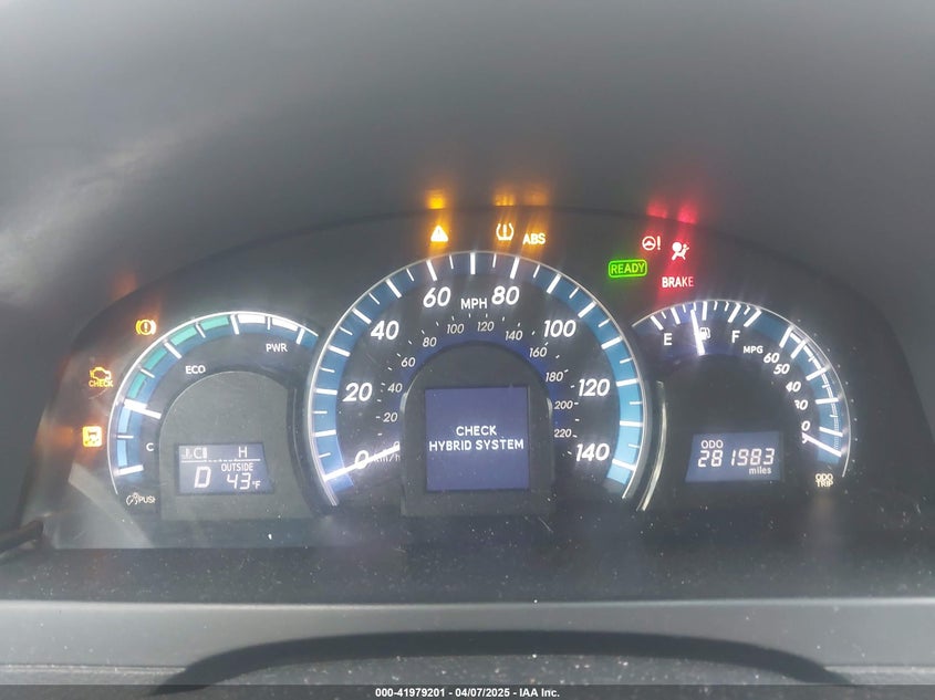 2012 TOYOTA CAMRY HYBRID VIN: 4T1BD1FK4CU027058