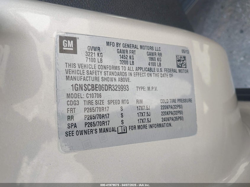 2013 CHEVROLET TAHOE LT - 1GNSCBE06DR329993