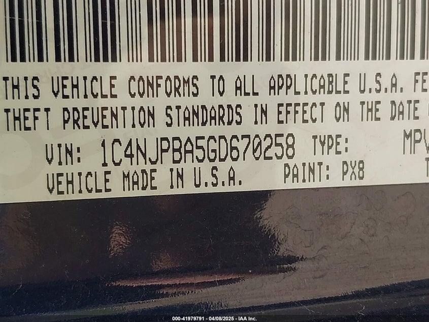 2016 JEEP PATRIOT SPORT - 1C4NJPBA5GD670258