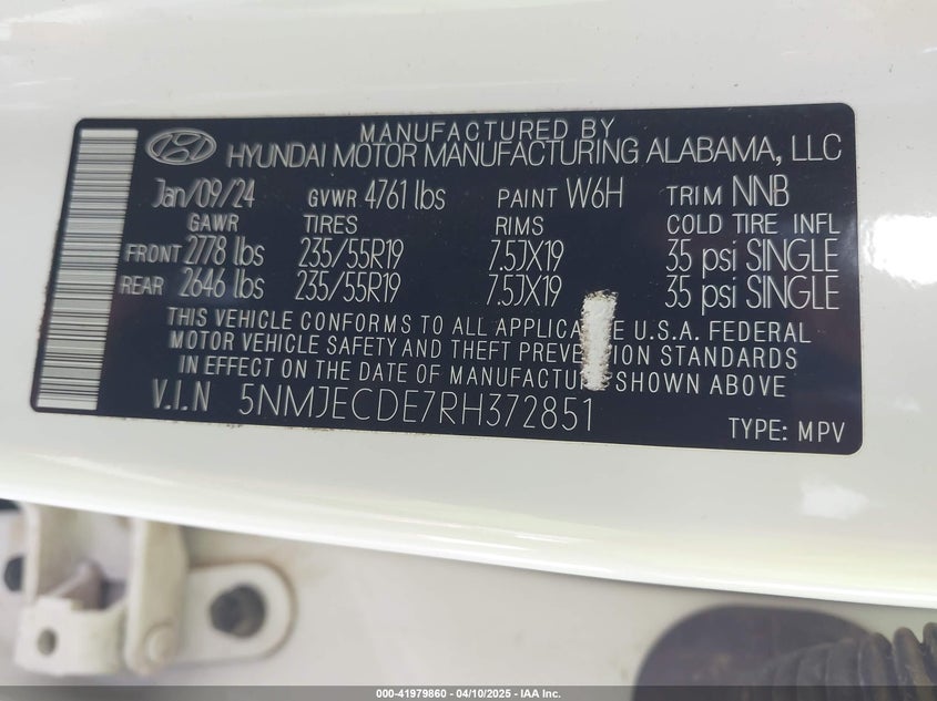 2024 HYUNDAI TUCSON LIMITED - 5NMJECDE7RH372851