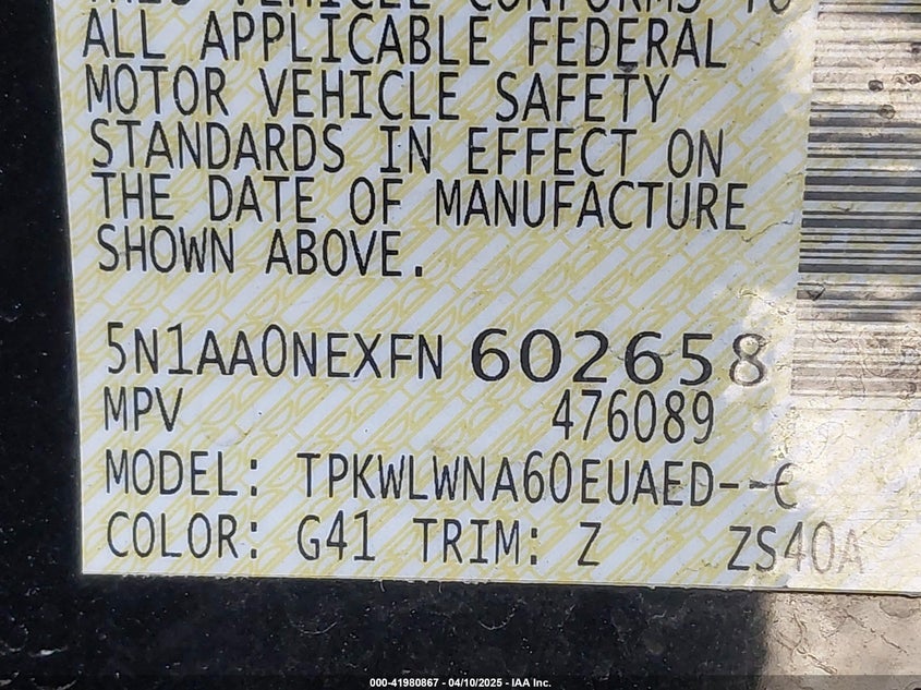 2015 NISSAN ARMADA PLATINUM - 5N1AA0NEXFN602658