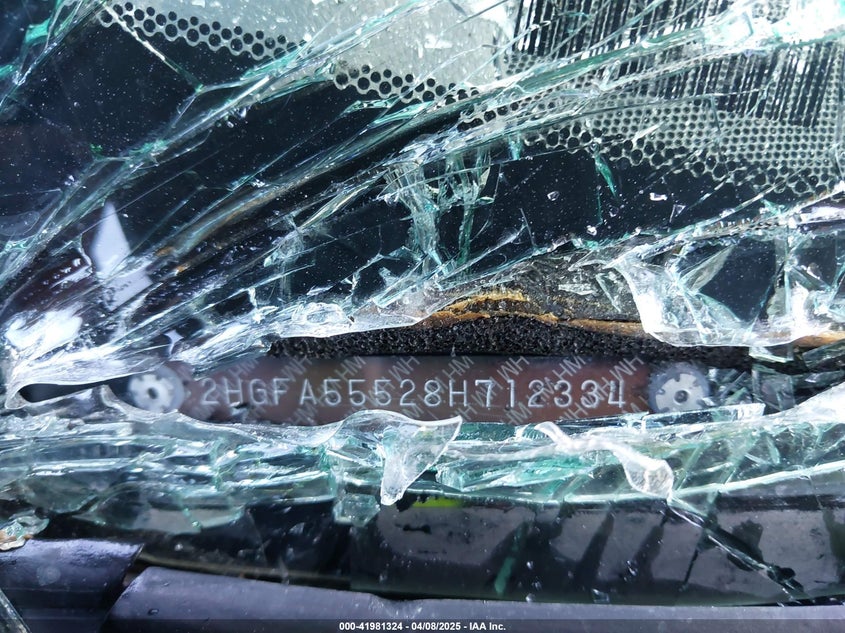 2008 HONDA CIVIC VIN: 2HGFA55528H712334