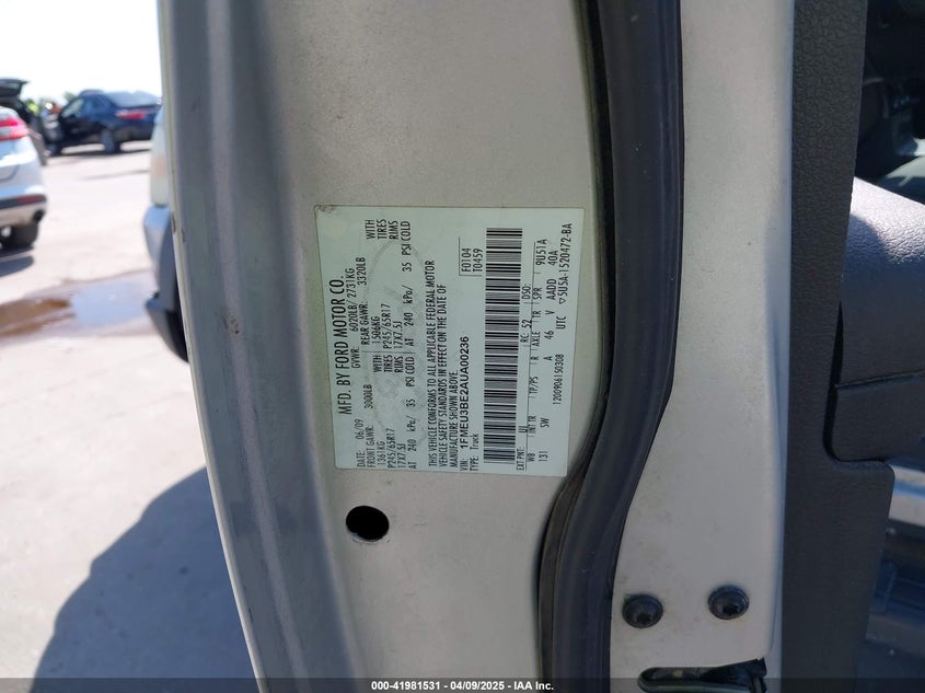 2010 FORD EXPLORER SPORT TRAC VIN: 1FMEU3BE2AUA00236