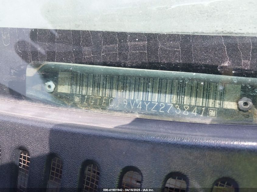 2000 GMC Sierra 1500 Sle VIN: 1GTEC19V4YZ273841 Lot: 41981942