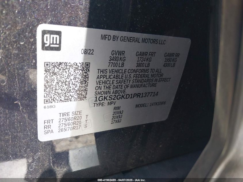 2023 GMC Yukon XL - 1GKS2GKD1PR137714