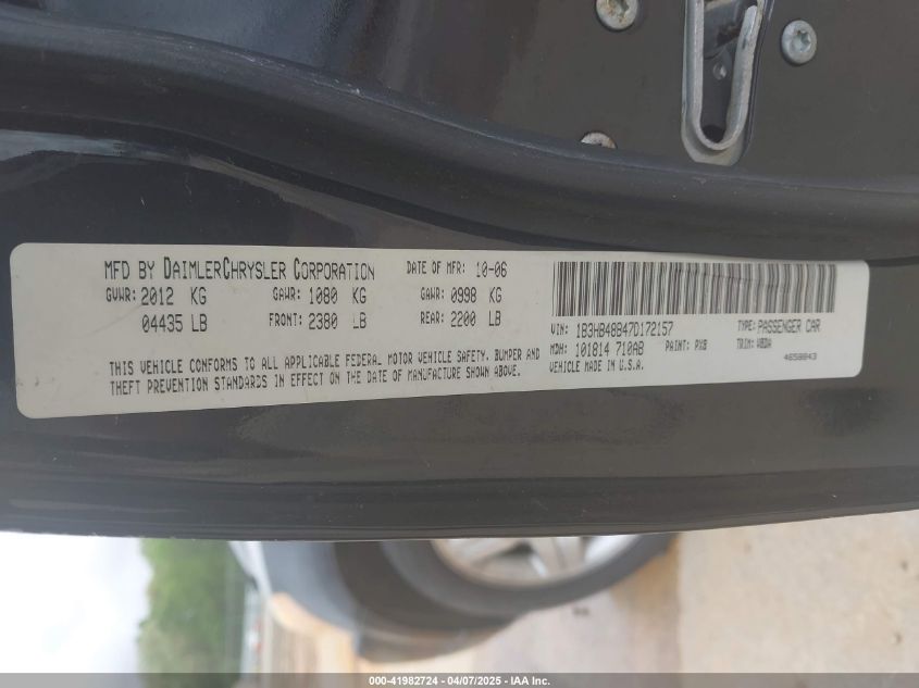 2007 Dodge Caliber Sxt VIN: 1B3HB48B47D172157 Lot: 41982724