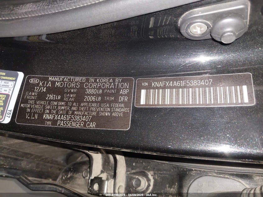 2015 KIA FORTE LX - KNAFX4A61F5383407
