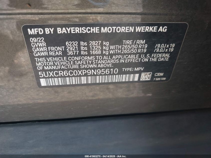 2023 BMW X5 - 5UXCR6C0XP9N95610