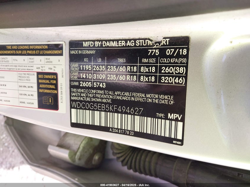 2019 MERCEDES-BENZ GLC 350E 4MATIC - WDC0G5EB5KF494627