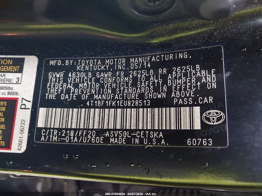 2014 TOYOTA CAMRY SE - 4T1BF1FK1EU828513