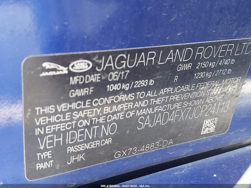 2018 JAGUAR XE 25T PREMIUM SAJAD4FX7JCP24113