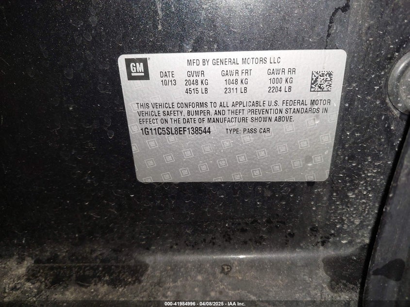 2014 CHEVROLET MALIBU 1LT - 1G11C5SL8EF138544