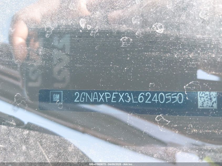 2020 Chevrolet Equinox Fwd Premier 2.0L Turbo VIN: 2GNAXPEX3L6240550 Lot: 41985079