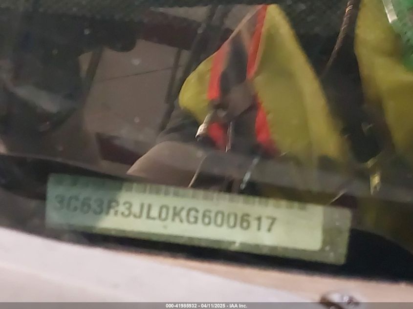 2019 Ram 3500 VIN: 3C63R3JL0KG600617 Lot: 41985932