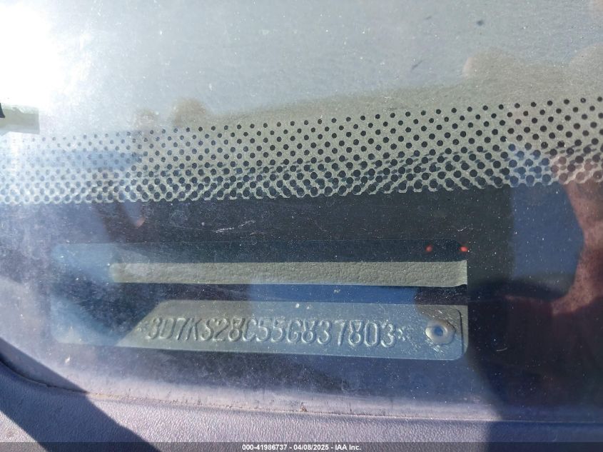 2005 Dodge Ram 2500 Slt/Laramie VIN: 3D7KS28C55G837803 Lot: 41986737