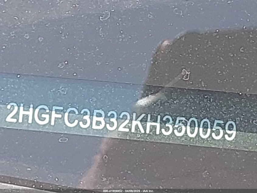 VIN 2HGFC3B32KH350059 2019 HONDA CIVIC EX