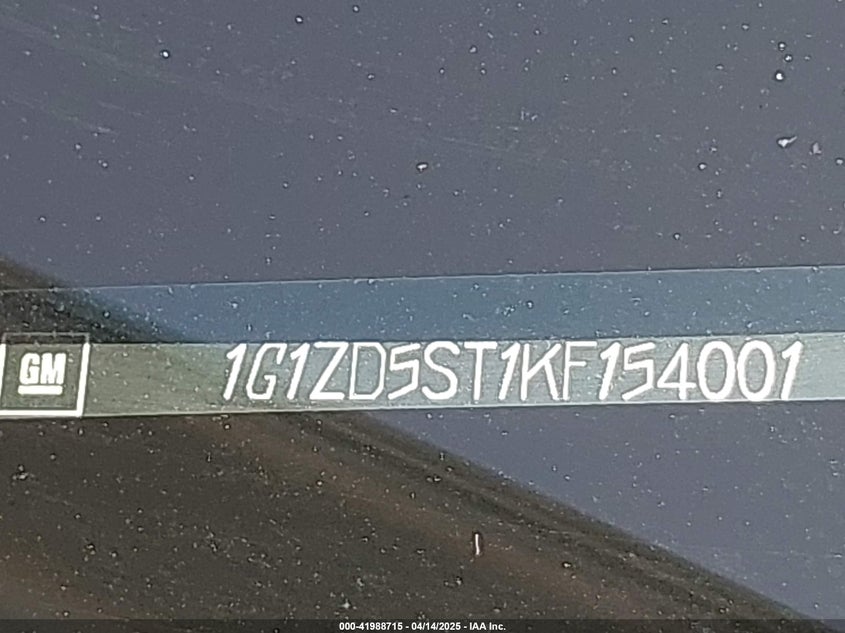 2019 CHEVROLET MALIBU VIN: 1G1ZD5ST1KF154001