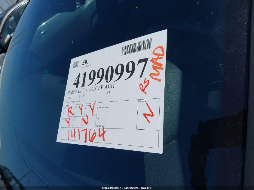 2005 BMW X5 3.0I VIN: 5UXFA13585LY17497 Lot: 41990997