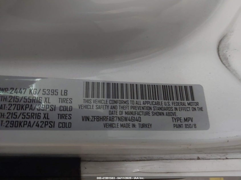 2022 RAM PROMASTER CITY CARGO VAN - ZFBHRFAB7N6W46140