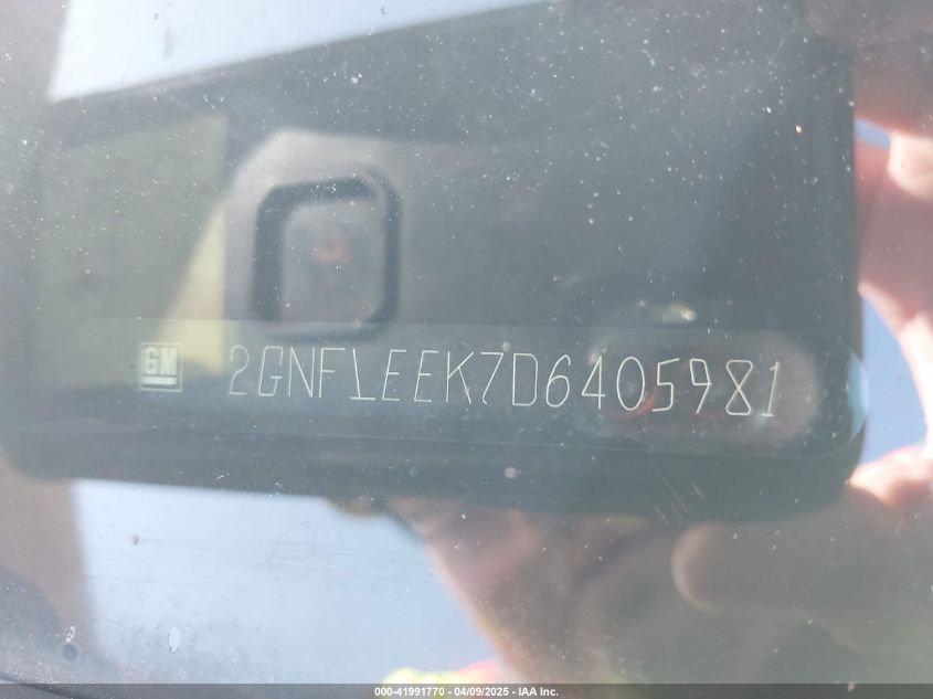 2013 Chevrolet Equinox 1Lt VIN: 2GNFLEEK7D6405981 Lot: 41991770