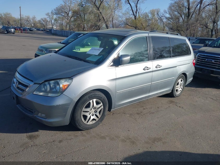 2007 Honda Odyssey Ex-L silver van gasoline 5FNRL38787B013639 photo #3