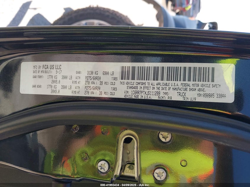 2018 RAM 1500 VIN: 1C6RR7PTXJS111299