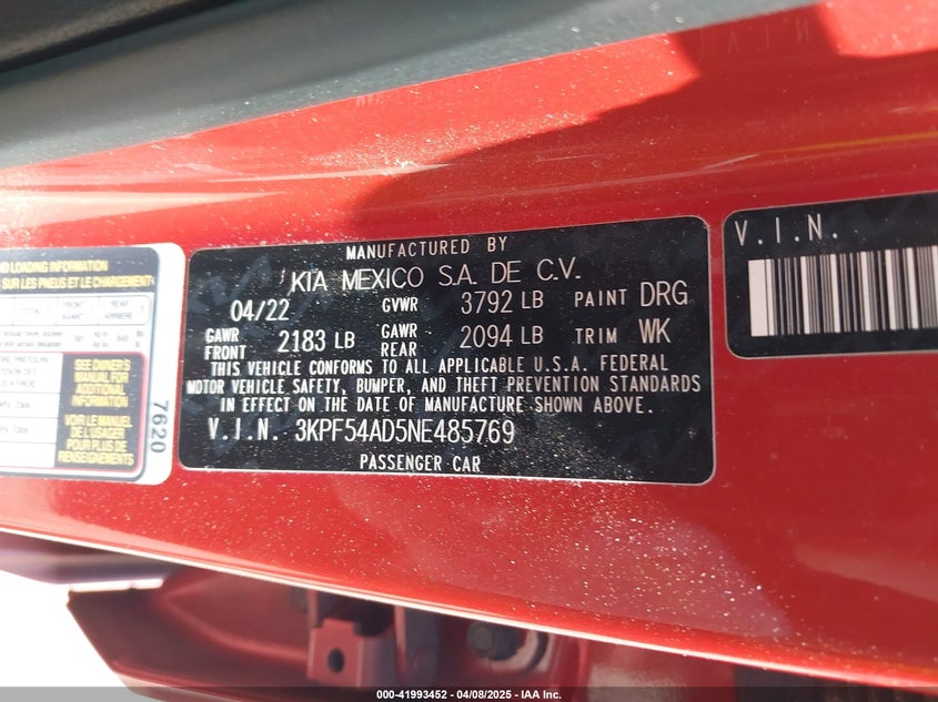 2022 KIA FORTE GT-LINE - 3KPF54AD5NE485769