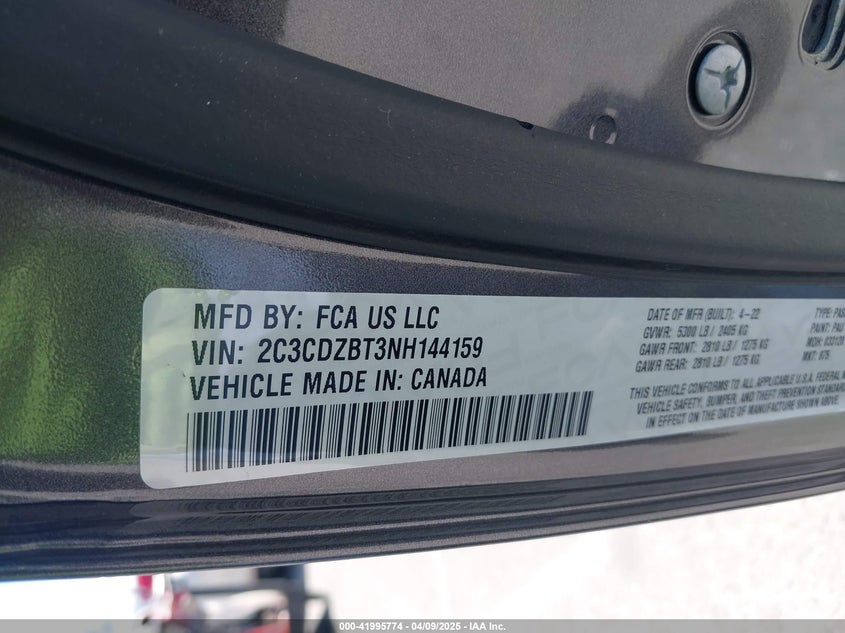 2022 DODGE CHALLENGER R/T - 2C3CDZBT3NH144159