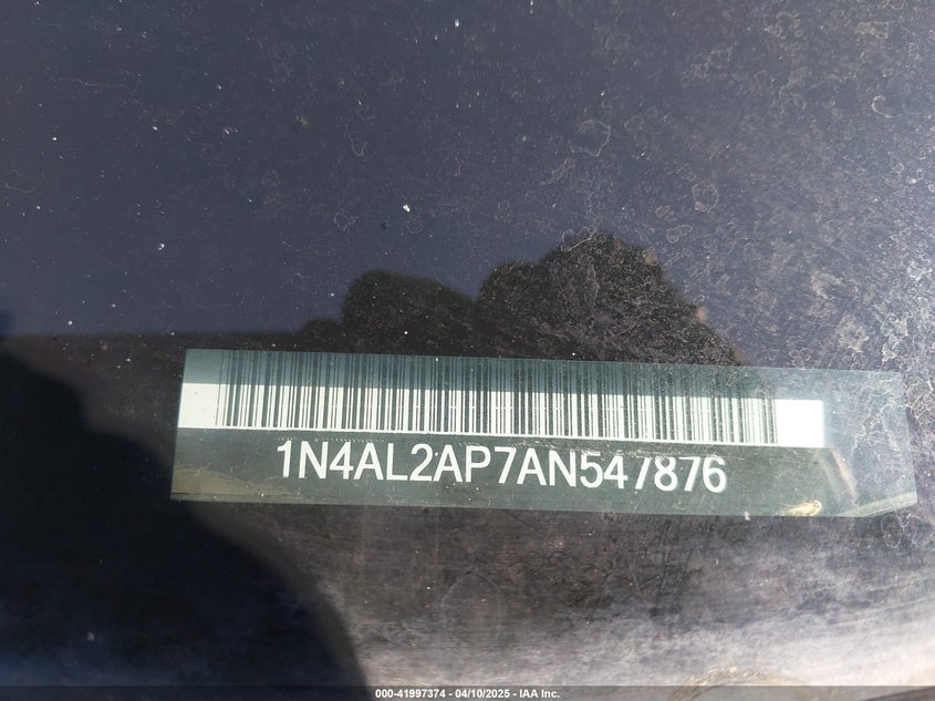 2010 NISSAN ALTIMA VIN: 1N4AL2AP7AN547876