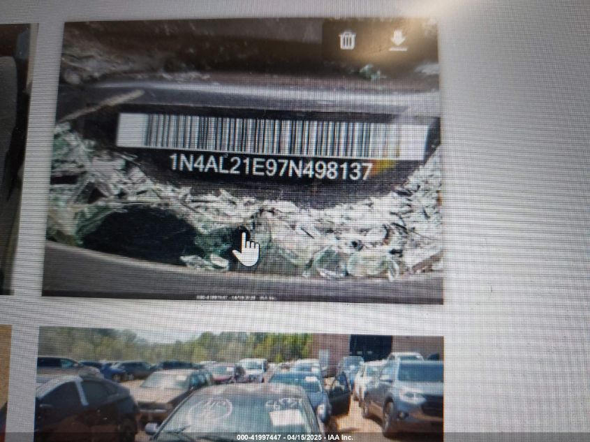 2007 Nissan Altima 2.5 S VIN: 1N4AL21E97N498137 Lot: 41997447