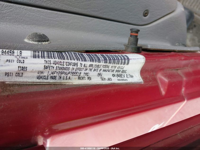 1998 Jeep Wrangler Se VIN: 1J4FY29PXWP785510 Lot: 41998116