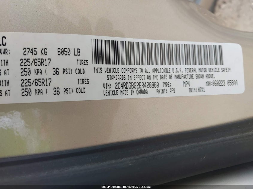 2014 DODGE GRAND CARAVAN SE - 2C4RDGBG2ER428860