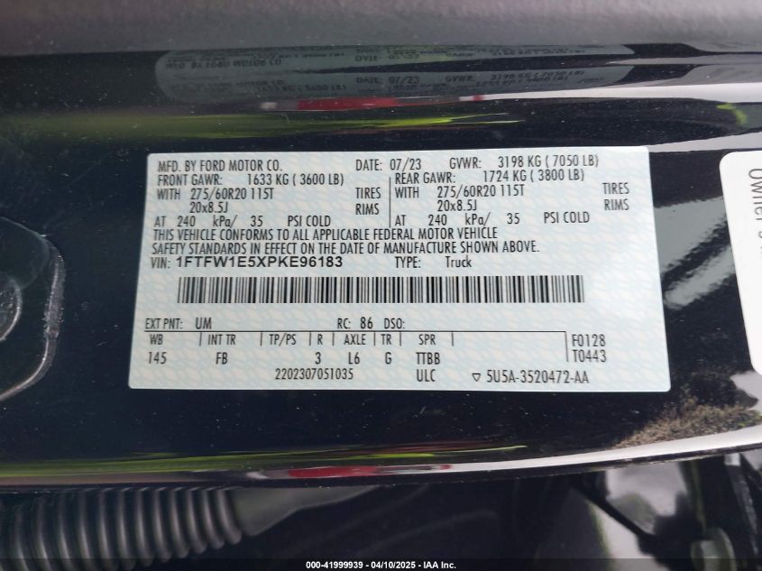 2023 Ford F-150 - 1FTFW1E5XPKE96183