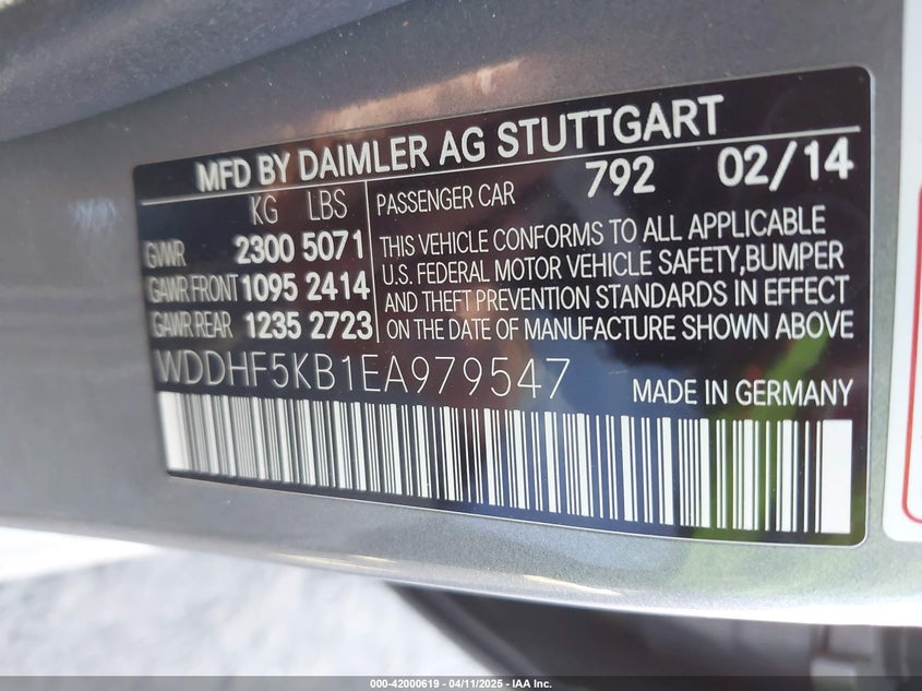 2014 MERCEDES-BENZ E 350 E 350 LUXURY - WDDHF5KB1EA979547