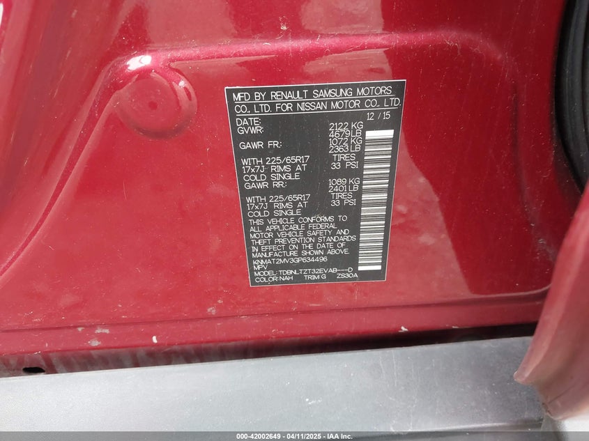 2016 NISSAN ROGUE SV - KNMAT2MV3GP634496