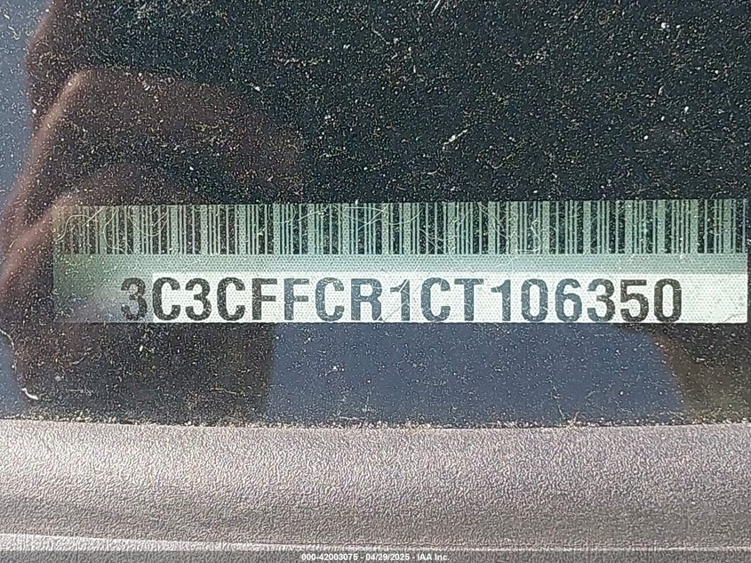 2012 FIAT 500 VIN: 3C3CFFCR1CT106350