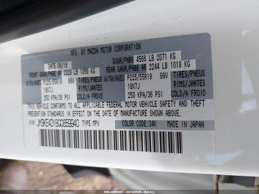 2016 MAZDA CX-5 GRAND TOURING - JM3KE4DY8G0859940