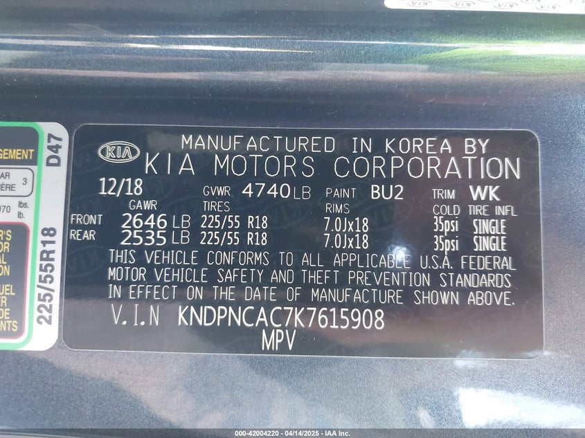 2019 KIA SPORTAGE EX - KNDPNCAC7K7615908