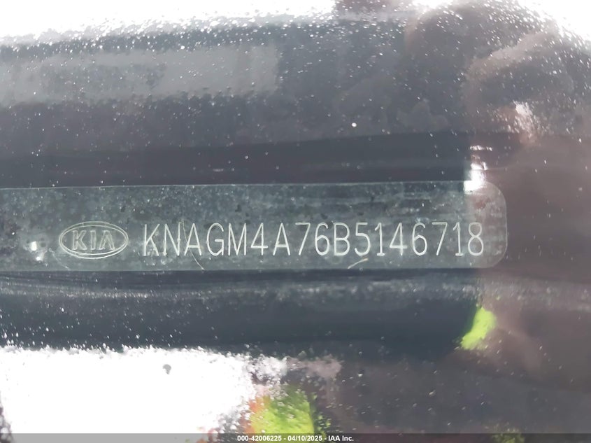 2011 KIA OPTIMA VIN: KNAGM4A76B5146718