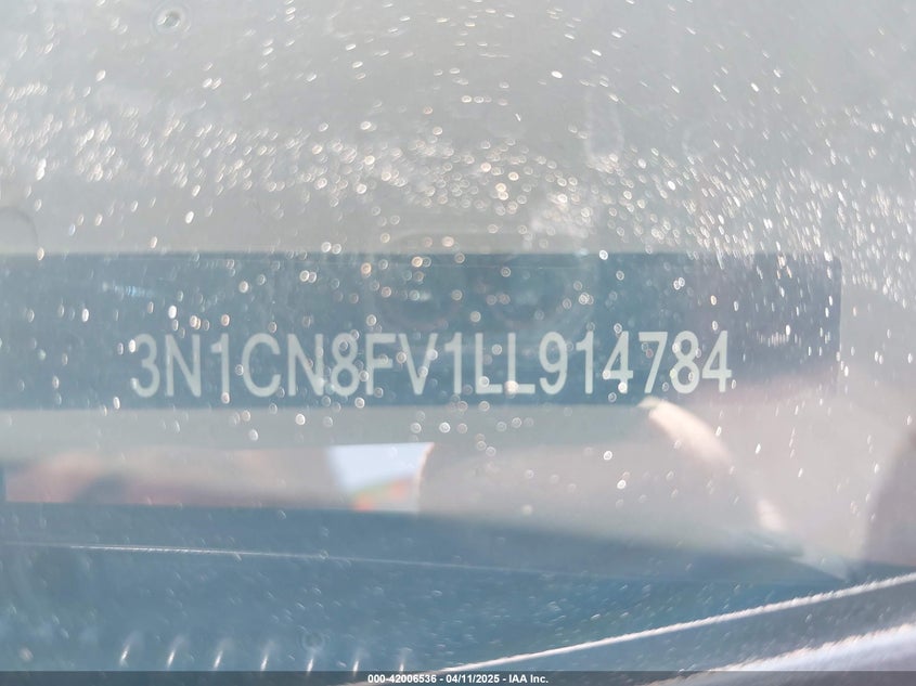 2020 NISSAN VERSA VIN: 3N1CN8FV1LL914784
