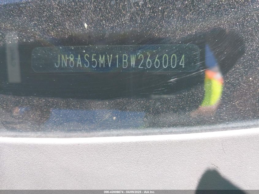 2011 Nissan Rogue Sv VIN: JN8AS5MV1BW266004 Lot: 42006674