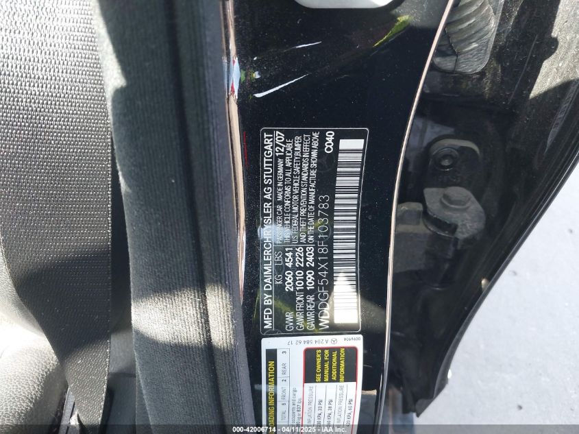 2008 Mercedes-Benz C 300 Luxury/Sport VIN: WDDGF54X18F103783 Lot: 42006714